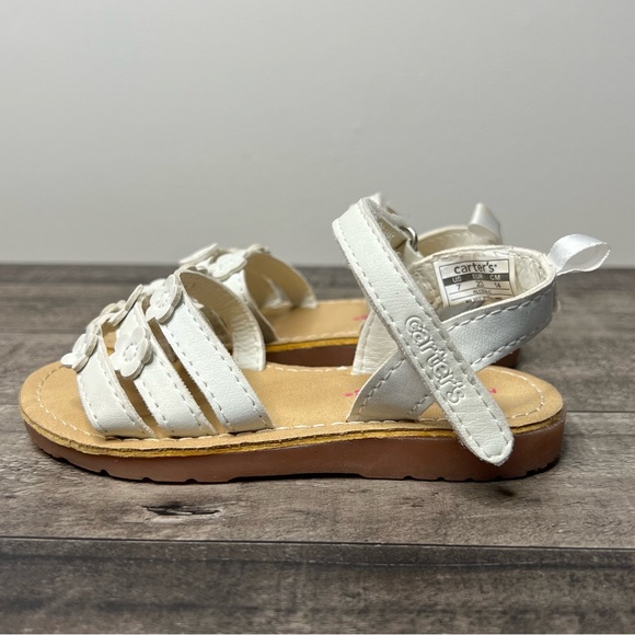 Carters White Flower Strappy Toddler Sandals - Picture 8 of 13